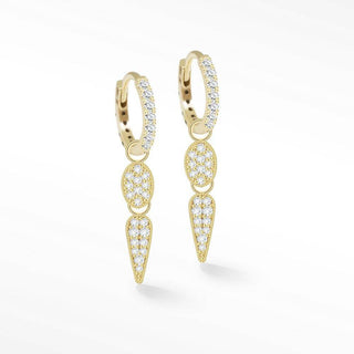 Dagger 11mm Diamond 18k Yellow Gold Convertible Earrings Convertible Earrings - Nina Wynn