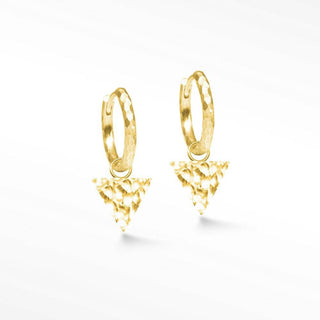 Forged Triangle 15mm Gold Vermeil Convertible Earrings - Nina Wynn