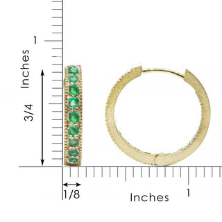 Gemma Emerald 18k Yellow Gold Hoop Earrings 20mm - Nina Wynn