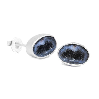 Adorn Petite Geode Silver Stud Earrings - Nina Wynn