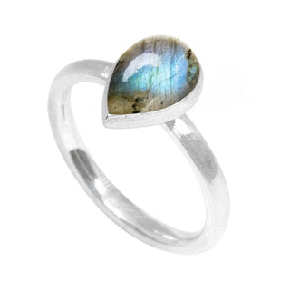 Lotus Labradorite Silver Ring Size 10 - Nina Wynn
