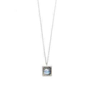 Vintage Lace Square Labradorite Silver Necklace - Nina Wynn
