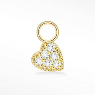 Heart Natural Diamond 14K Rose Gold Gold Petite Charms for Permanent Jewelry - Nina Wynn