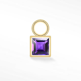 Princess cut Natural Gemstone 14k Yellow Gold Simple Petite Charms for Permanent Jewelry - Nina Wynn