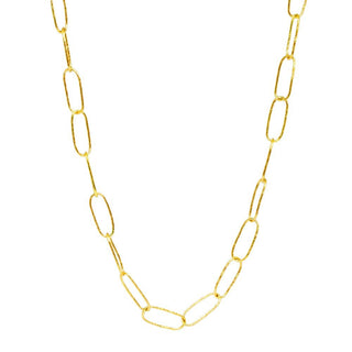 Maxi Textured Paperclip Gold Vermeil Chain - Nina Wynn