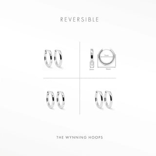 Ellie Silver Hoop Earrings | Wynning Reversible Hoops