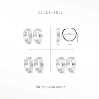 Florentine Silver Hoop Earrings | Wynning Reversible Hoops