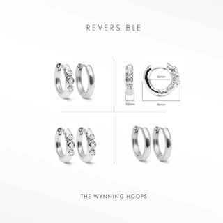 Telletubies Silver Hoop Earrings | Wynning Reversible Hoops