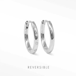 Ellie Silver Hoop Earrings | Wynning Reversible Hoops