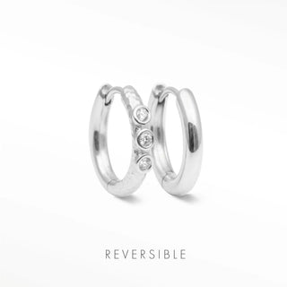 Telletubies Silver Hoop Earrings | Wynning Reversible Hoops