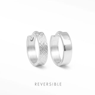 Florentine Silver Hoop Earrings | Wynning Reversible Hoops