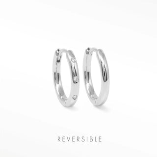 Ellie Silver Hoop Earrings | Wynning Reversible Hoops
