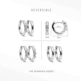 Telletubies Silver Hoop Earrings | Wynning Reversible Hoops