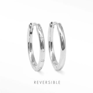 Ellie Silver Hoop Earrings | Wynning Reversible Hoops
