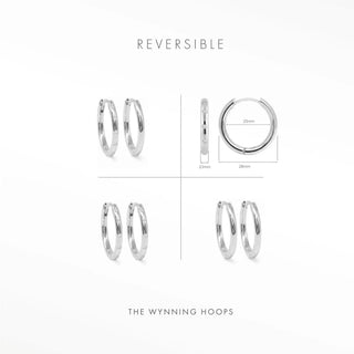 Ellie Silver Hoop Earrings | Wynning Reversible Hoops