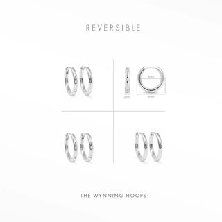 Ellie Silver Hoop Earrings | Wynning Reversible Hoops