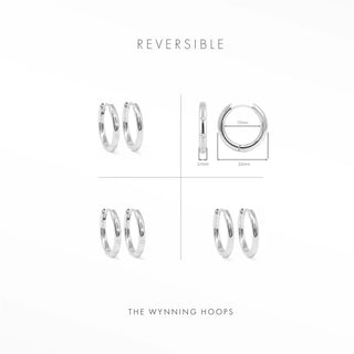 Ellie Silver Hoop Earrings | Wynning Reversible Hoops