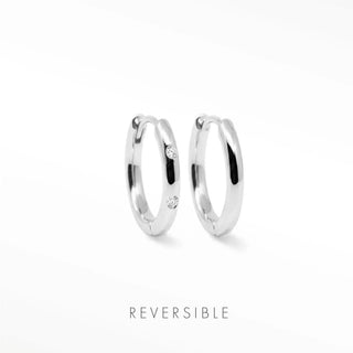 Ellie Silver Hoop Earrings | Wynning Reversible Hoops
