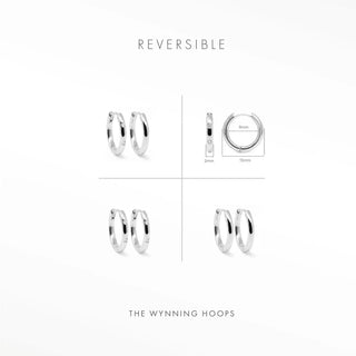 Ellie Silver Hoop Earrings | Wynning Reversible Hoops