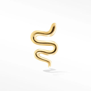 Flat Back Earring Snake Med 14k Yellow