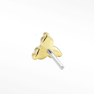 Flat Back Earring Diamond Trinity Med 14k Yellow