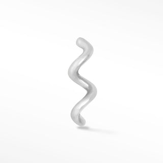 Squeeze Me 14k White Gold Flat Back Threadless Stud Earring - Nina Wynn