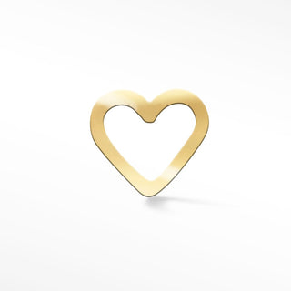 Open Heart in 14k Yellow Gold Flat Back Threadless Stud Earring - Nina Wynn