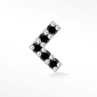 Black Diamond 14k White Gold Flat Back Threadless Stud Earring - Nina Wynn