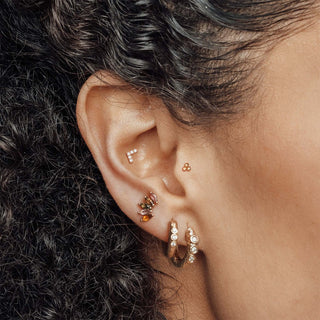 Corner 14k Diamond Flat Back Threadless Stud Earring - Nina Wynn