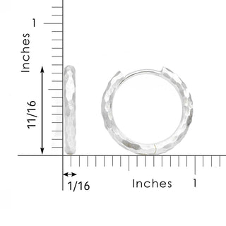 Forged 18mm Silver Hoop Earrings - Discontinued - Nina Wynn
