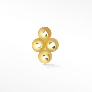 Tetra-bead in 14k Yellow Gold Flat Back Threadless Stud Earring - Nina Wynn