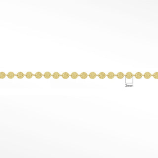 Hammer Round 3mm 14k Gold Chain Designer Line for Permanent Jewelry - Nina Wynn
