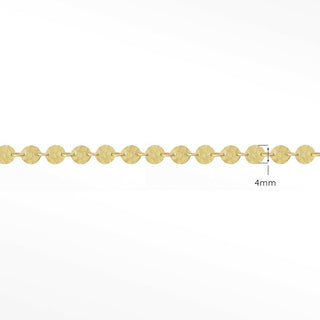 Hammer Round 4mm 14k Gold Chain Designer Line for Permanent Jewelry - Nina Wynn