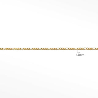 Figaro 1.5mm Yellow Gold Filled Chain for Permanent Jewelry - Nina Wynn