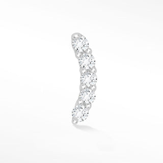 Diamond 14k White Gold Flat Back Threadless Stud Earring - Nina Wynn