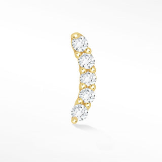 Diamond 14k Yellow Gold Flat Back Threadless Stud Earring - Nina Wynn