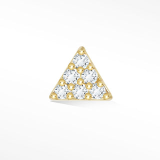 Diamond Pyramid 14k Yellow Gold Flat Back Threadless Stud Earring - Nina Wynn