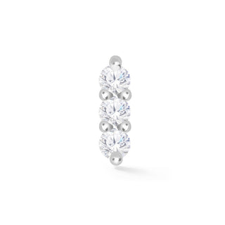 3 Scones 14k White Gold Diamond Flat Back Threadless Stud Earring - Nina Wynn