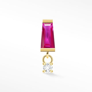 Pink Sapphire & Diamond 14k Yellow Gold Flat Back Threadless Stud Earring - Nina Wynn