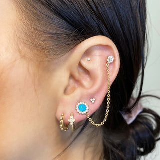 Diamond Solitaire Bezel Brilliance 14k Diamond Flat Back Threadless Stud Earring - Nina Wynn